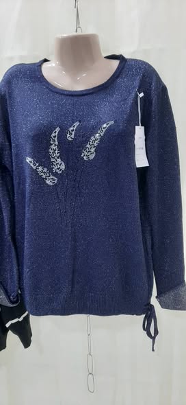 Blue sparkly knit sweater with tag