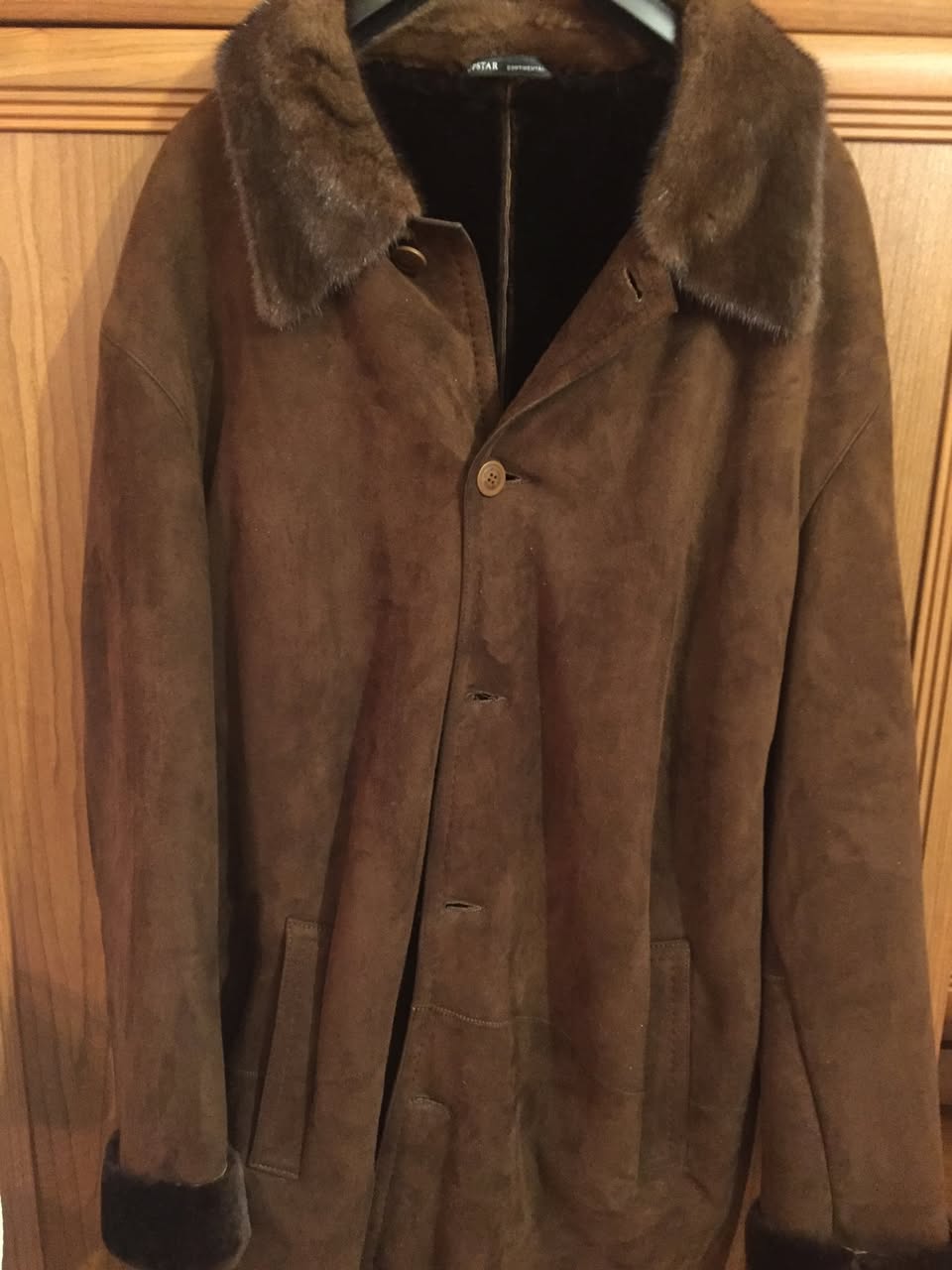 Men's warm fur-collar coat, XL/XXL, unworn