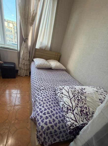 Bed with mattress and pillow