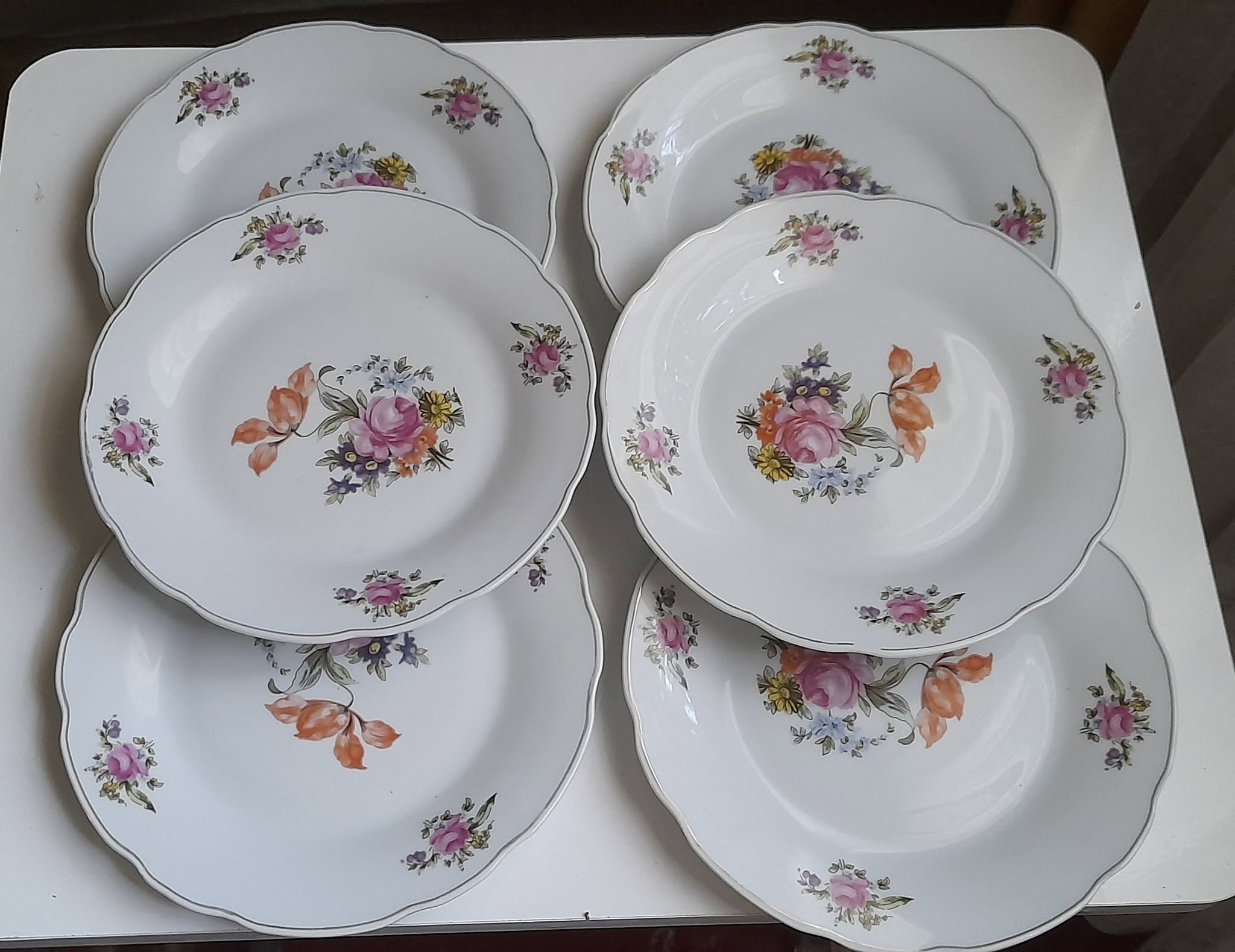 Meissen Bouquet porselen tabaklar, 6'lı set