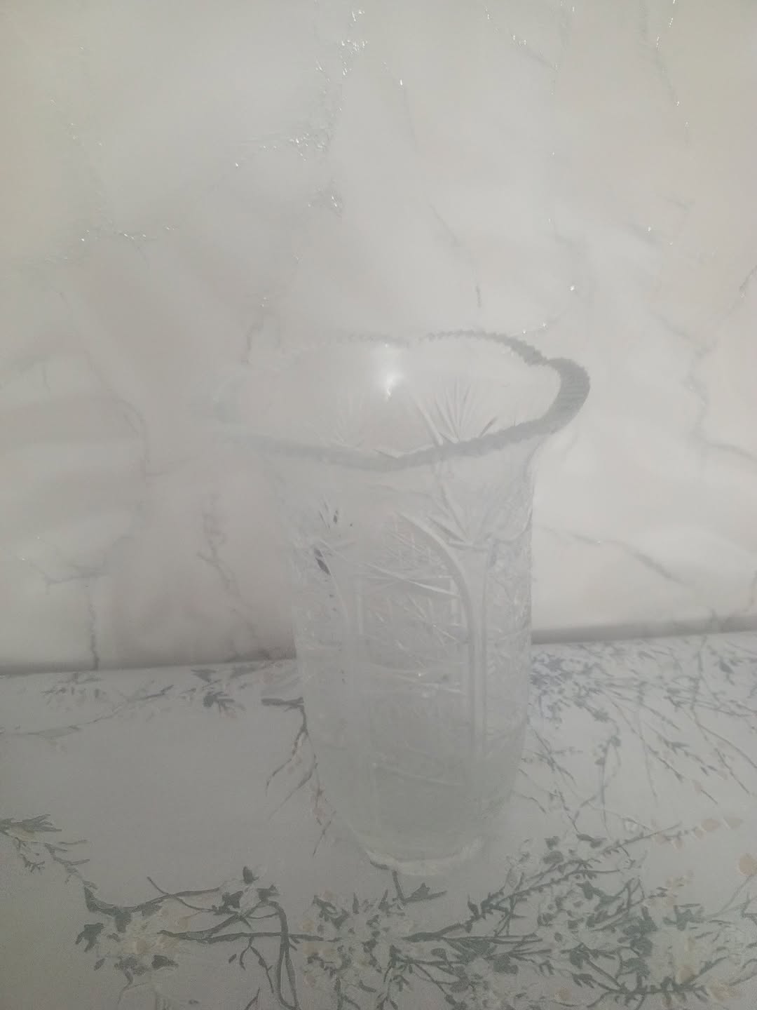 Cut crystal vase from Yugoslavia