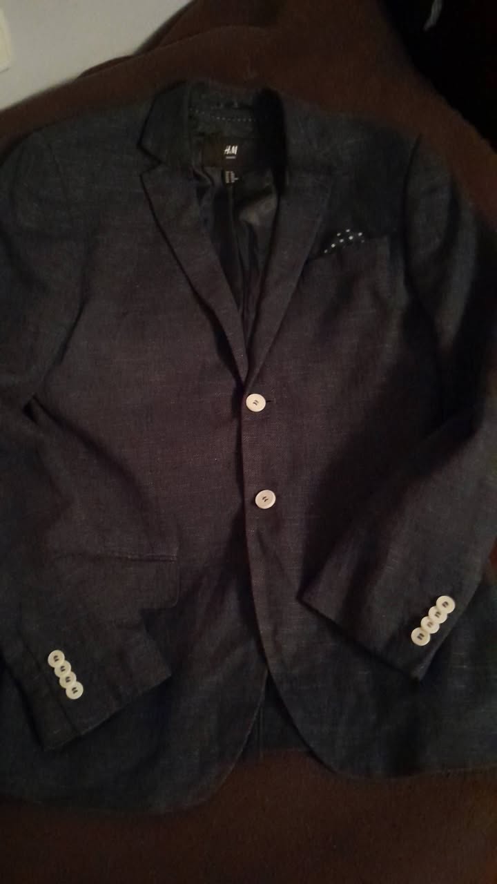H&M მუქი ლურჯი პიჯაკი, ზომა L