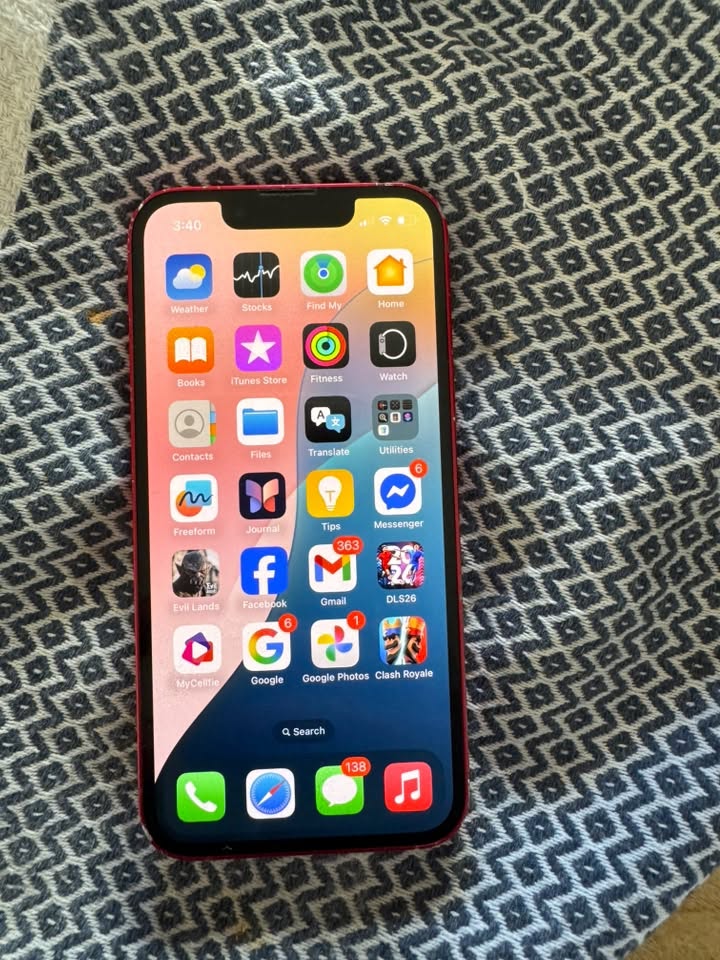 iPhone 13 mini 256GB, battery 72%