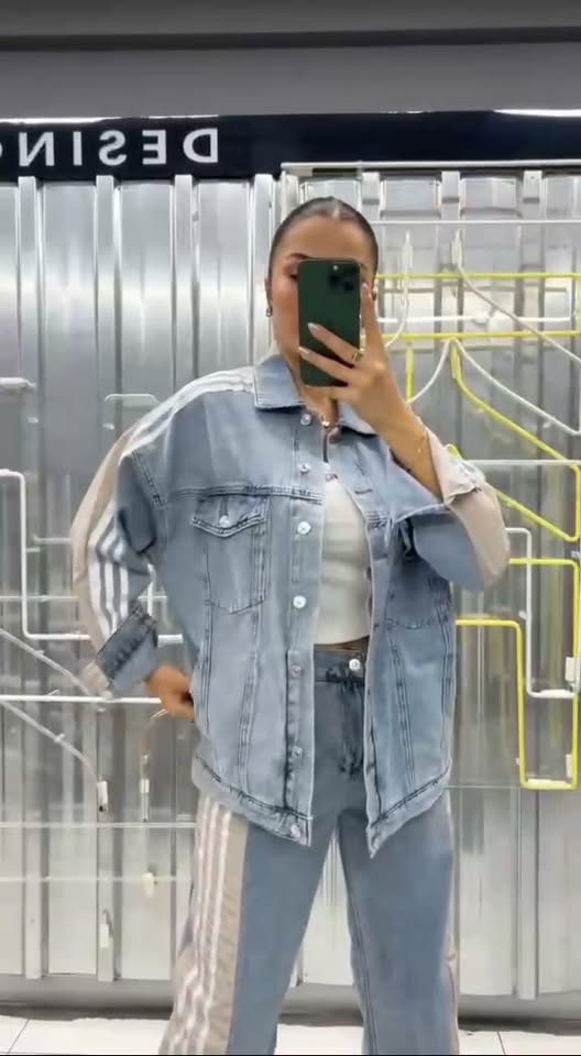 Denim jacket and jeans set, sizes S-M