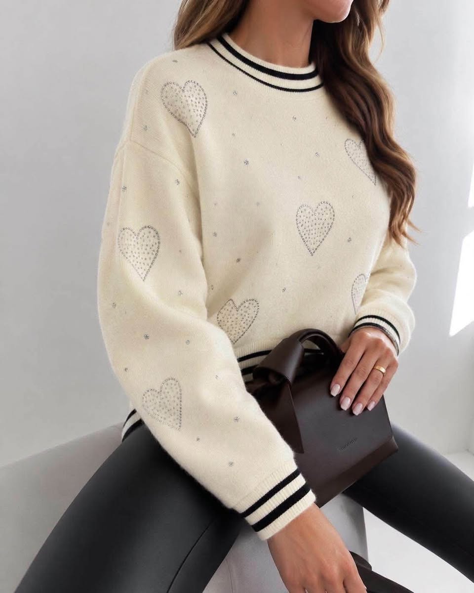 Sweater with hearts, size 42/50