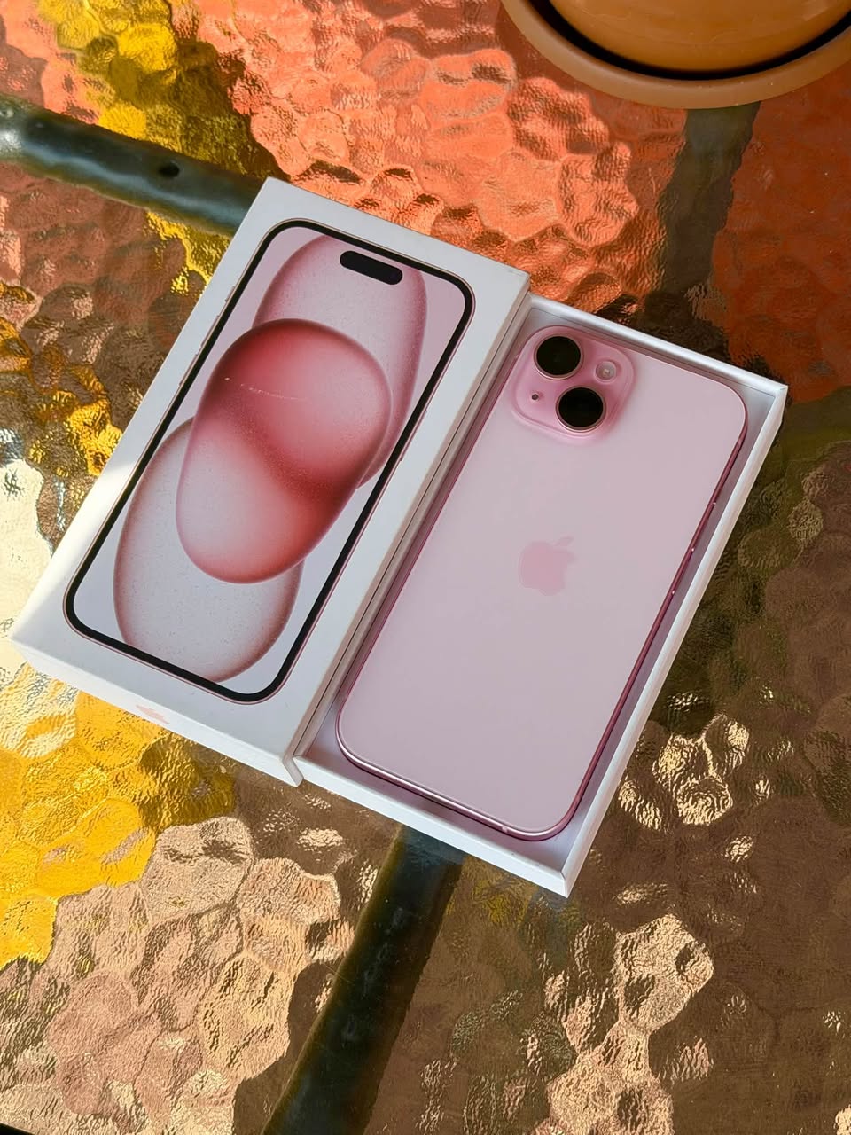 iPhone 15 Pink;128 GB;BH 89%. The phone costs 1,150₾