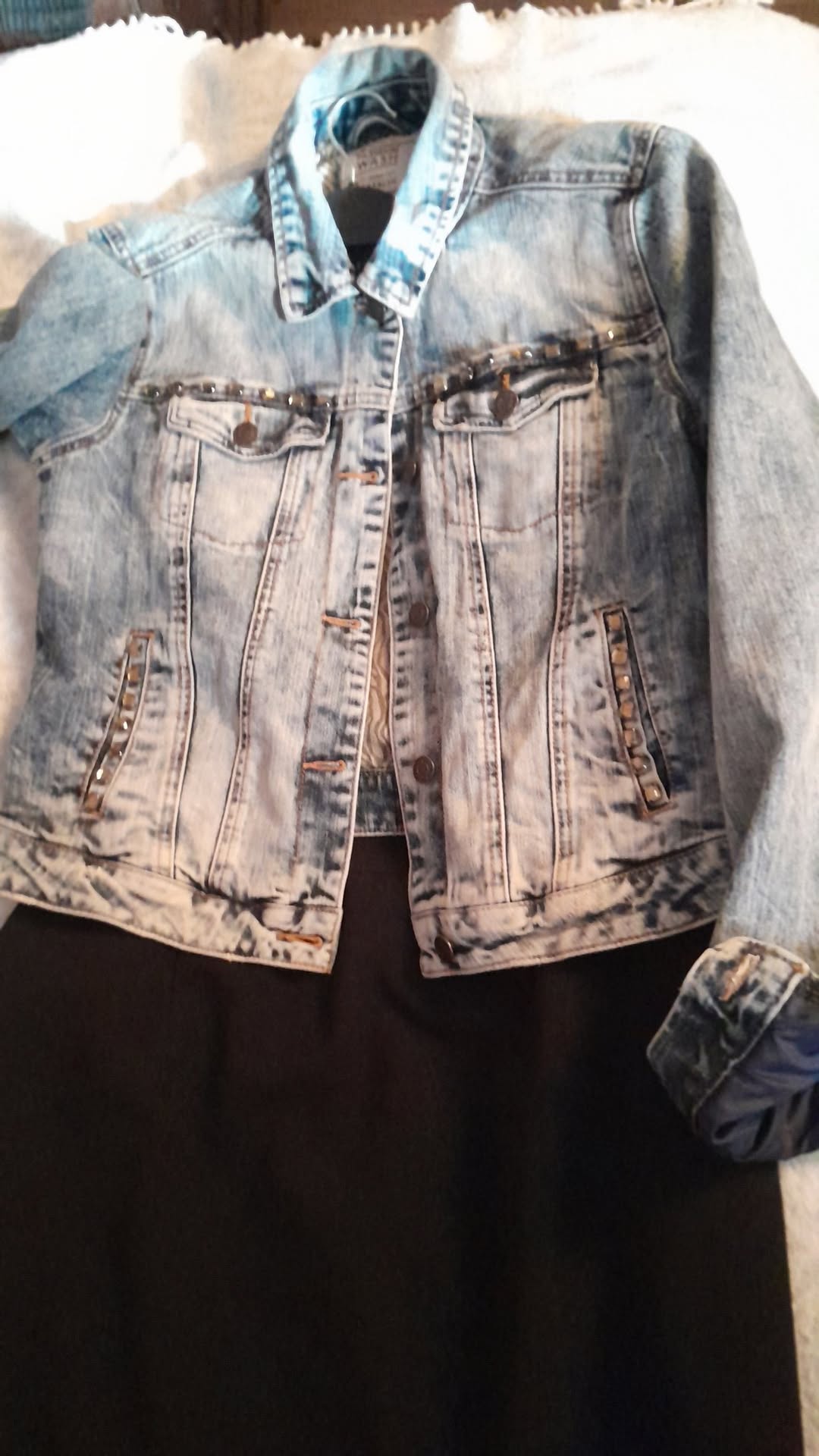 Pırlantalı jeans ceket