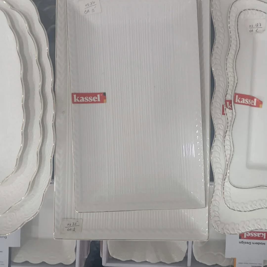 Kassel beyaz nüanslı yemek tabakları