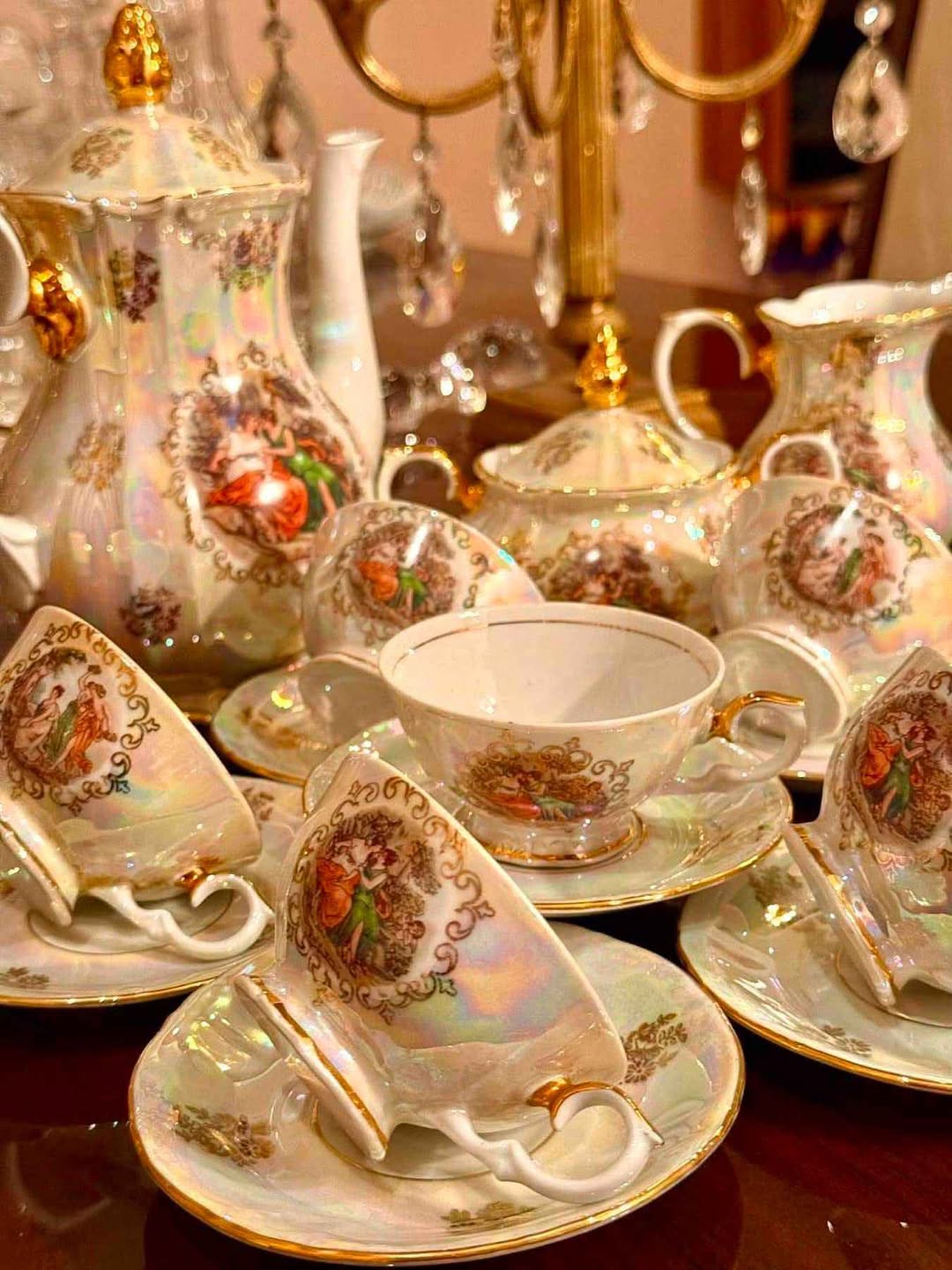 Old German GDR porcelain tea set