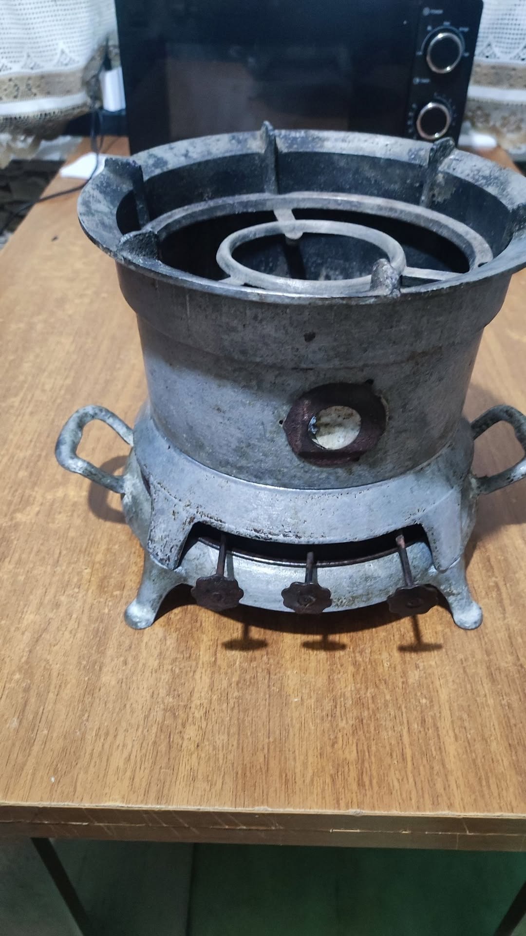 Old metal cooking stove with burners