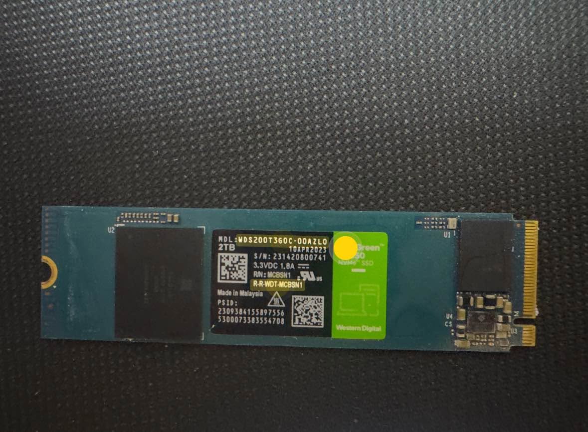 WD Green 2TB SSD, გამოყენებული 46 დღე