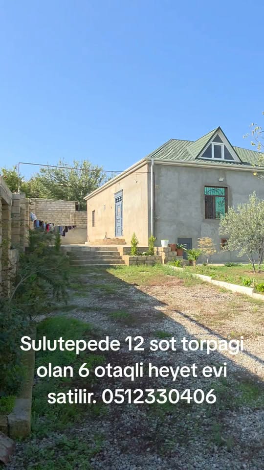 6 oda bulunan bahçeli ev, 12 dönüm arazi