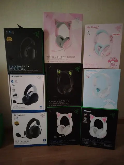 Razer gaming headsets, several models