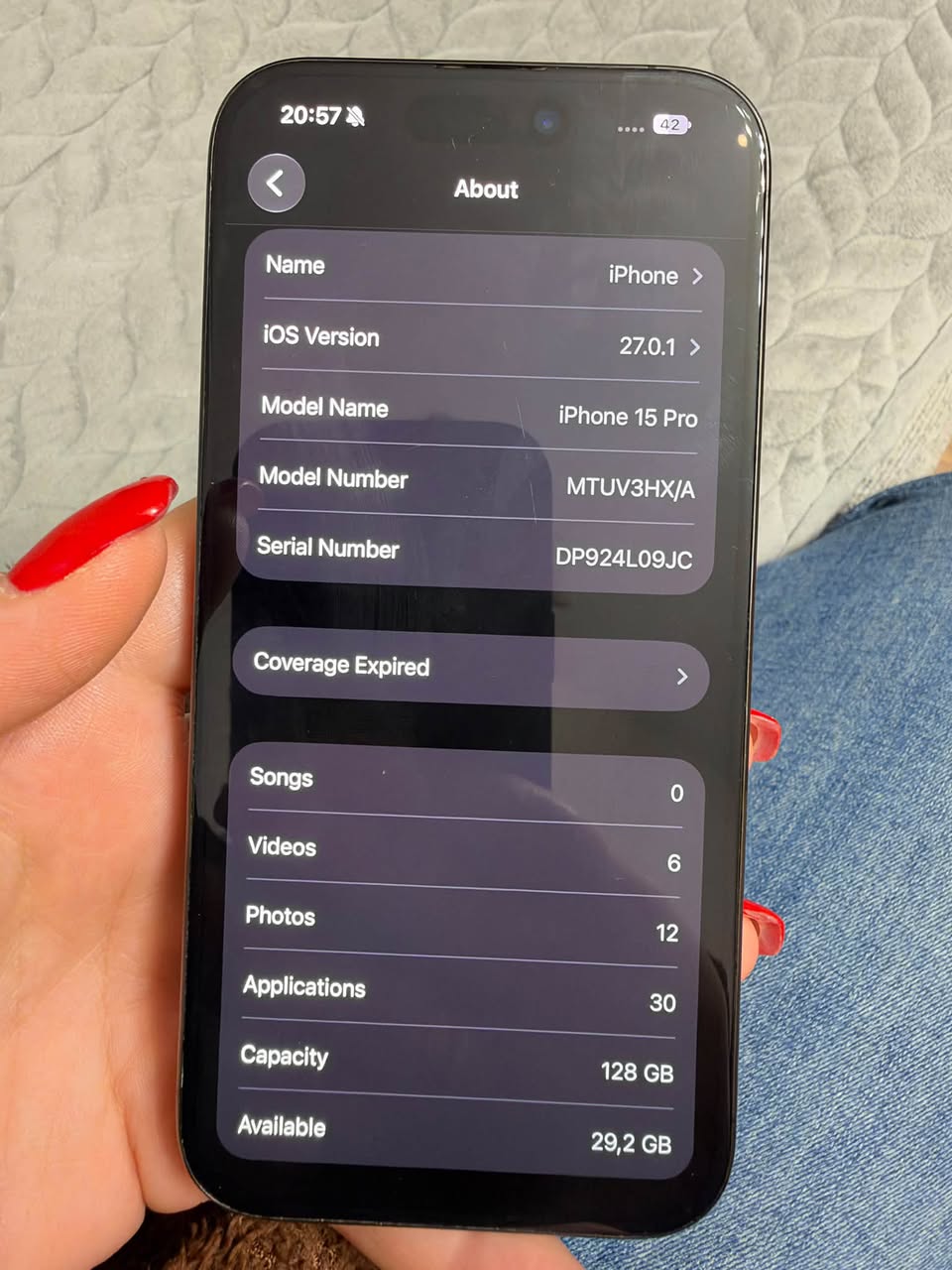 iPhone 15 Pro 128GB, 80% battery