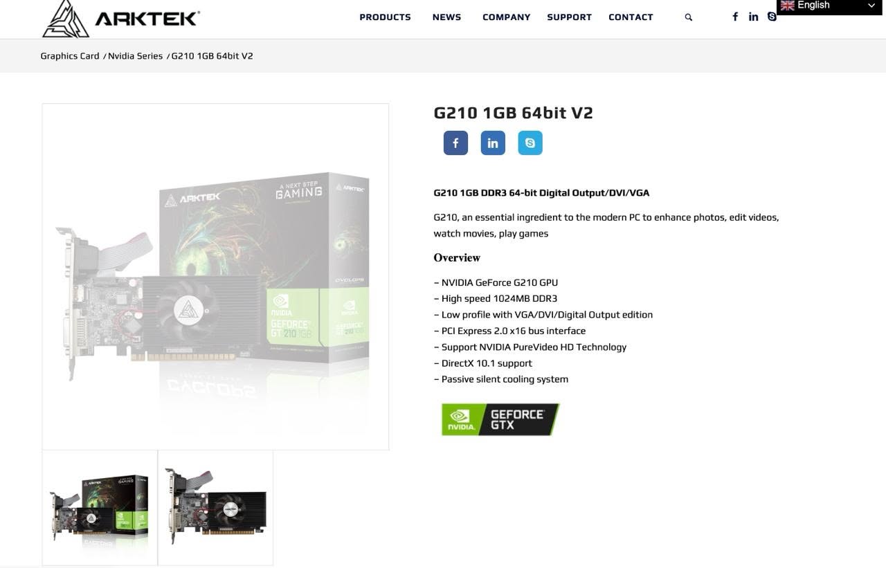 NVIDIA GeForce G210 GPU G210 1GB