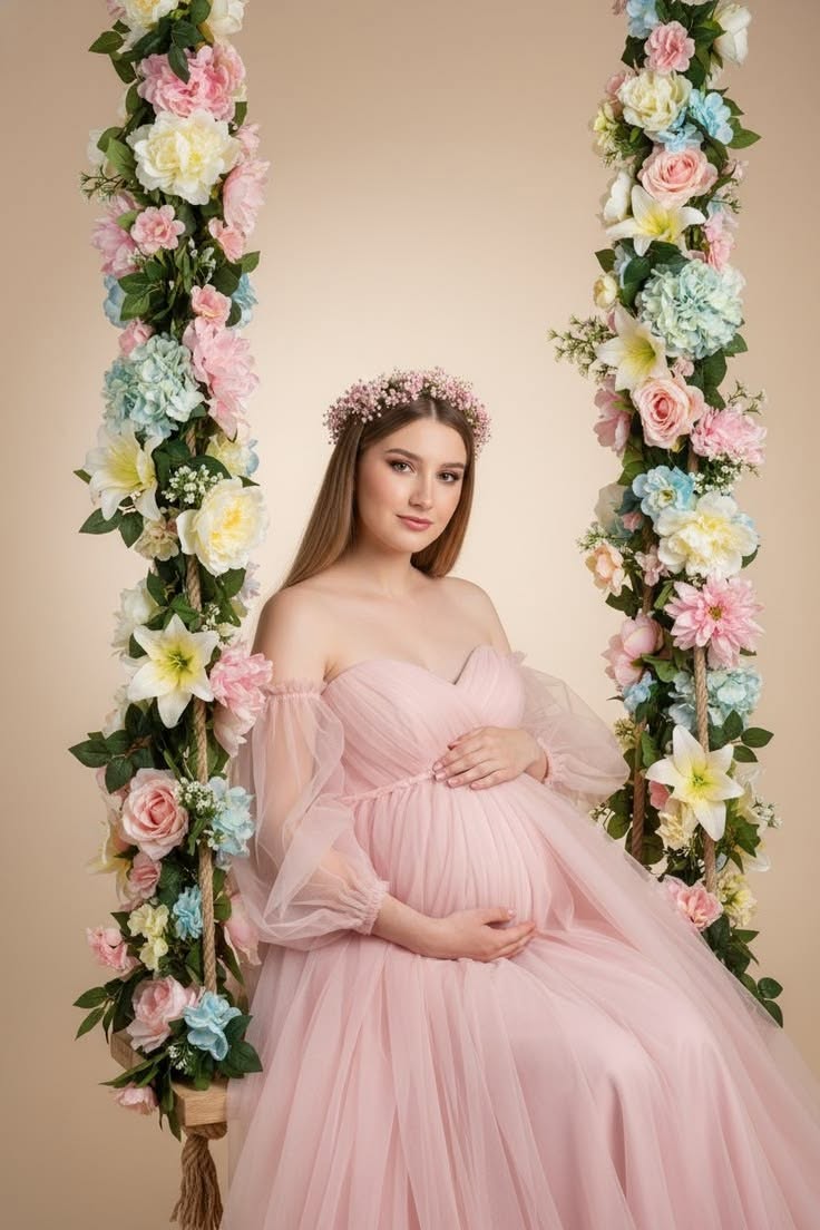 დედობის ფოტოსესია სტუდიაში
