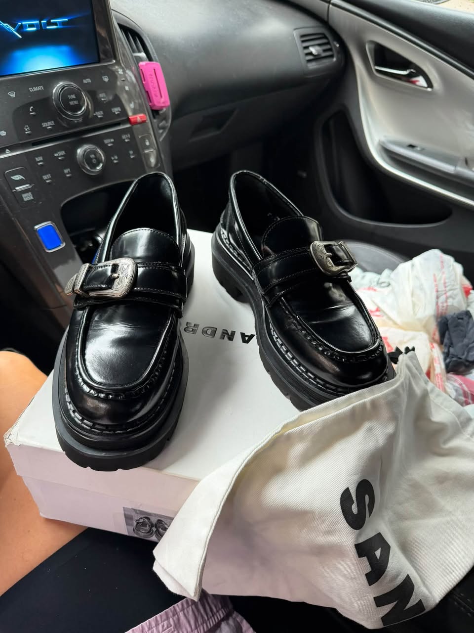 Used Sandro black loafers