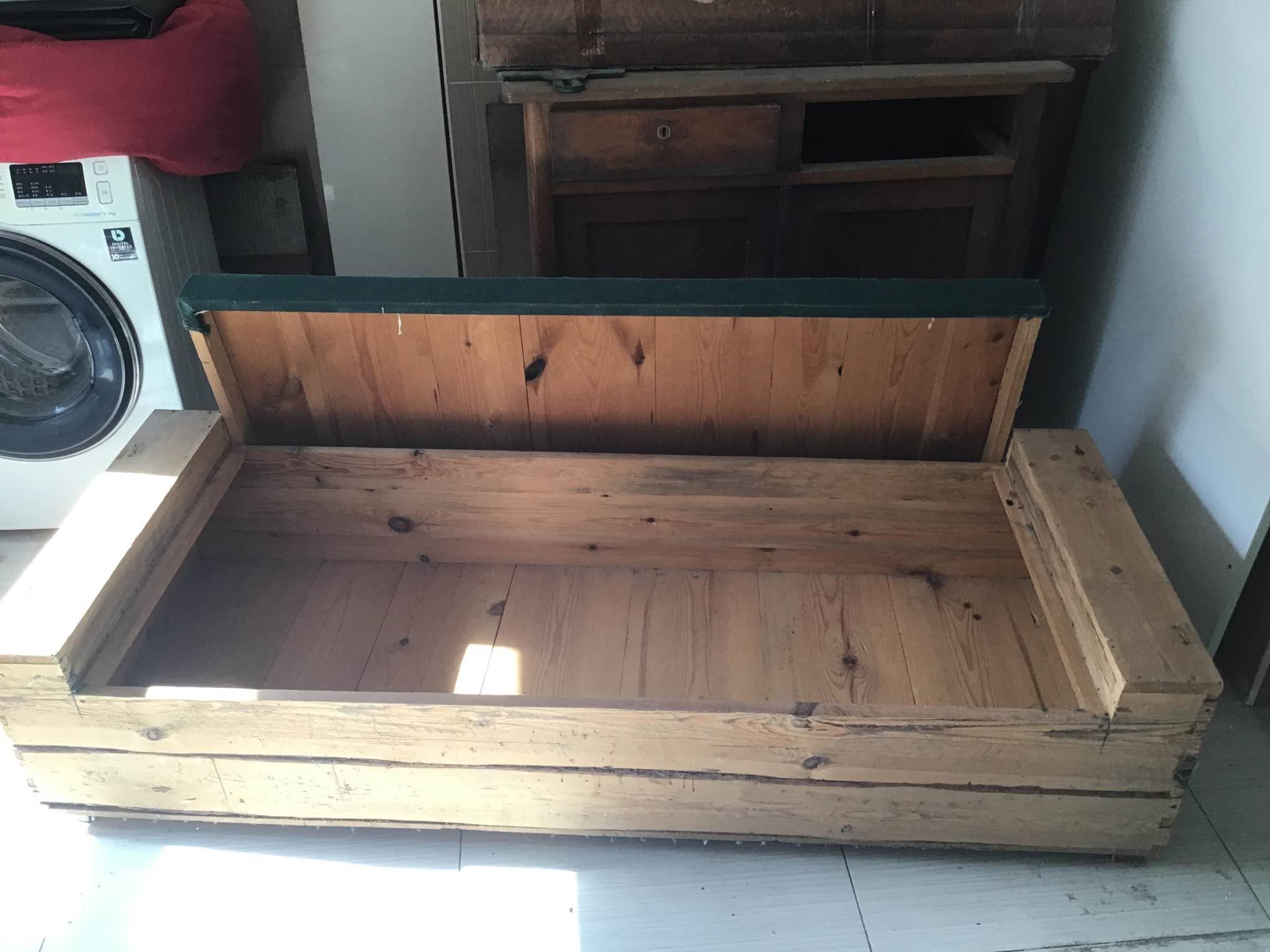 Wooden storage bench