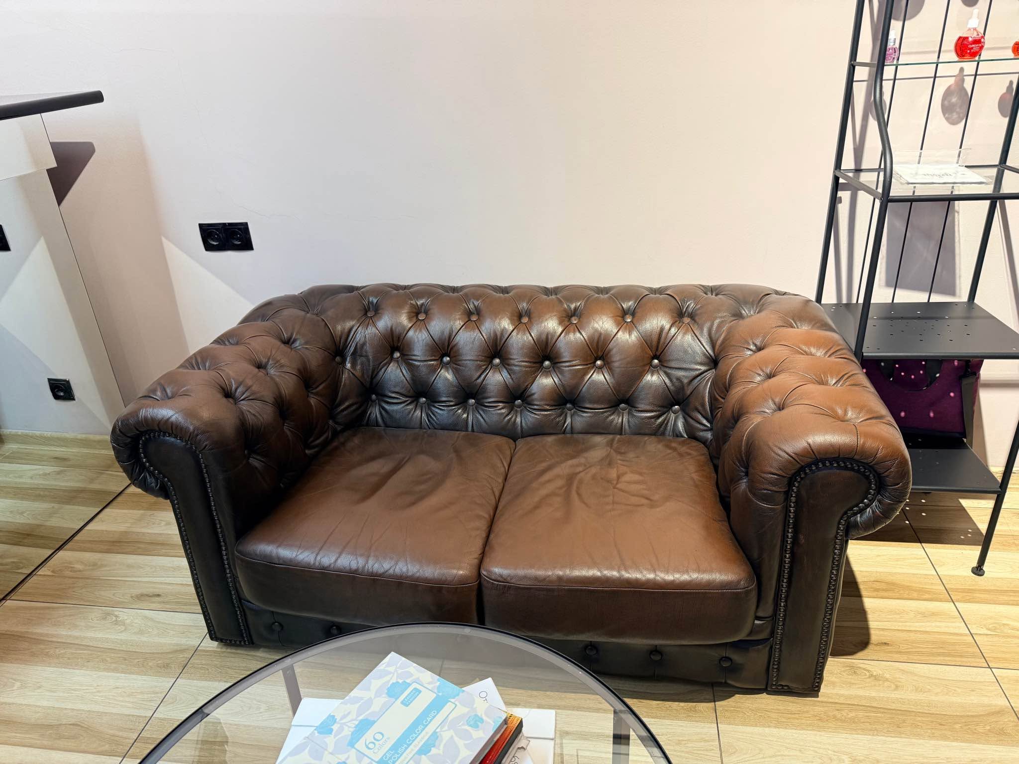Italian leather Chesterfield sofa