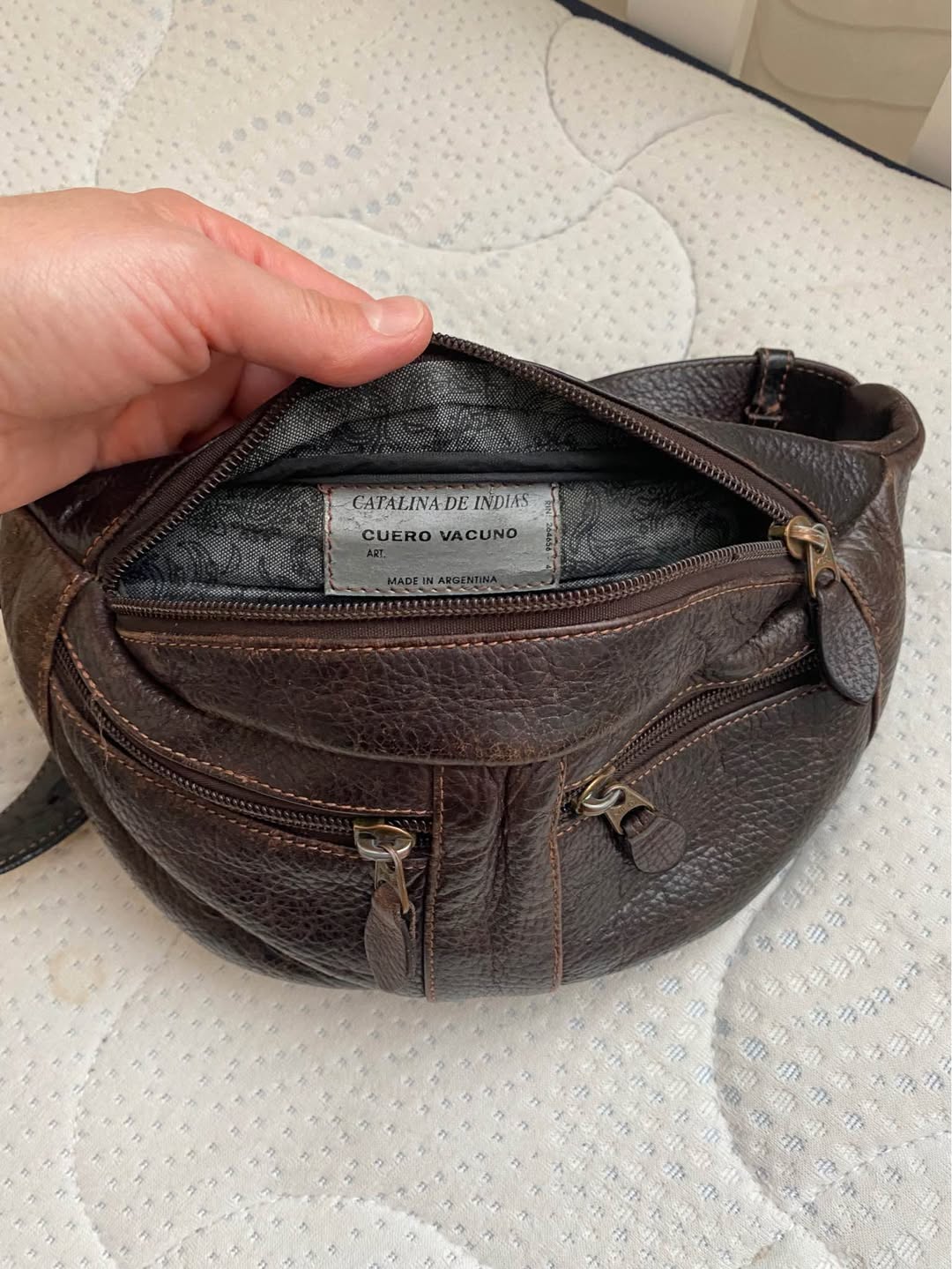 Brown leather waist bag Catalina de Indias