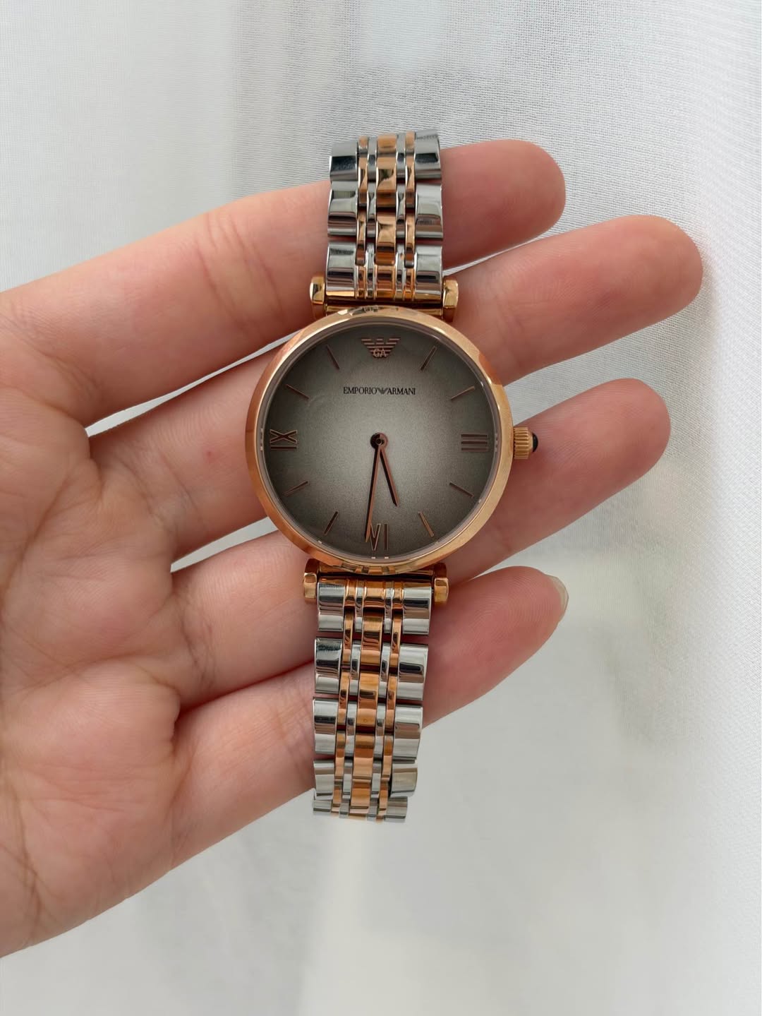 Emporio Armani two-tone watch, boxed