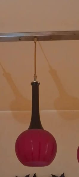 Asılan şüşə lampa, qırmızı