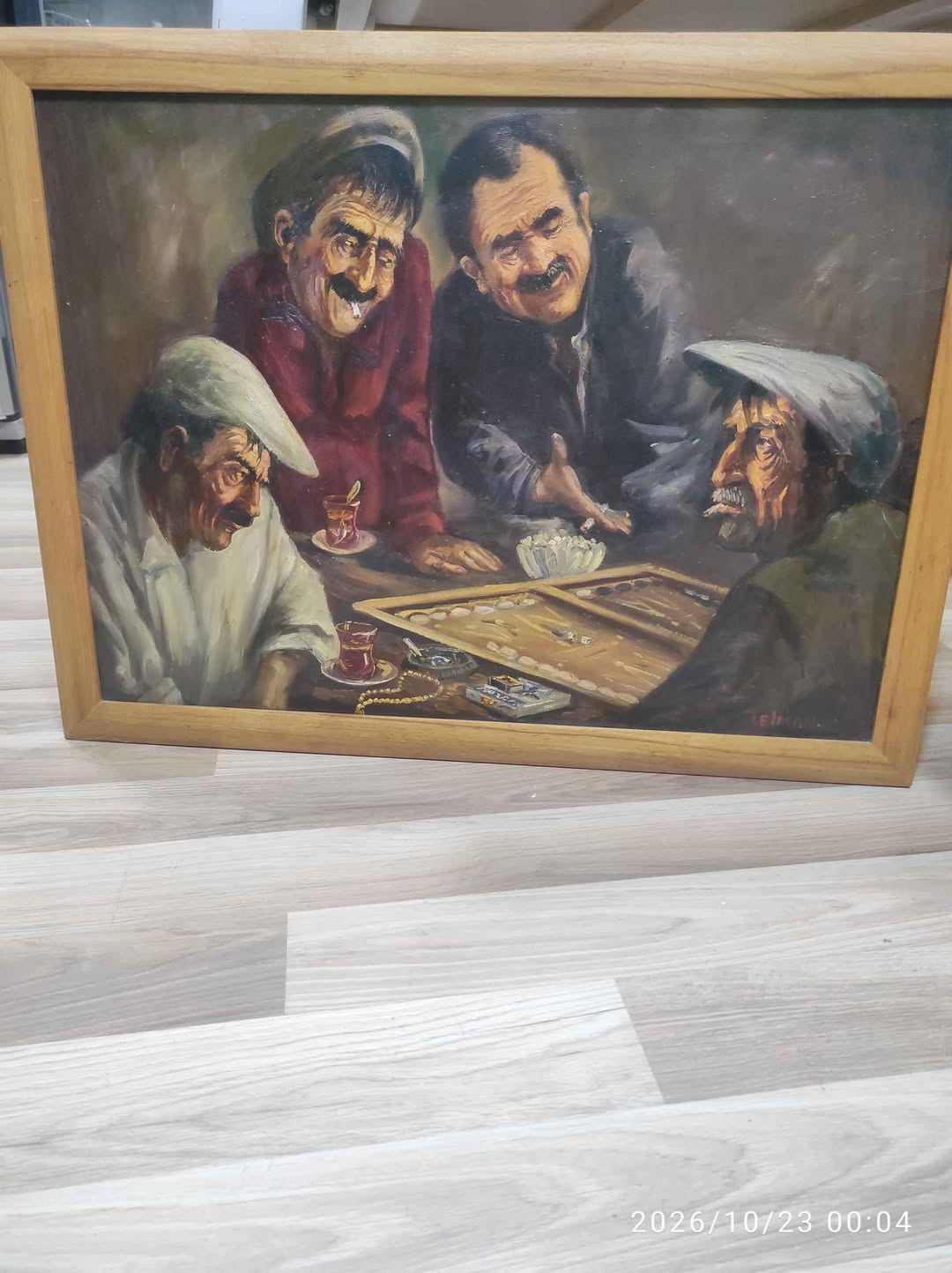 Tavla oynayanların resmi, 50×70 cm