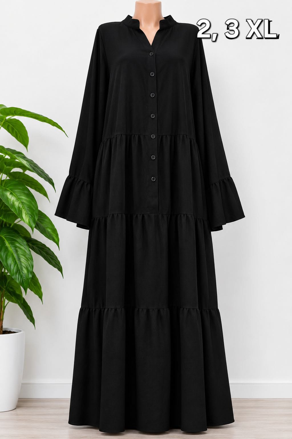Siyah Maksi Elbise, beden 3XL