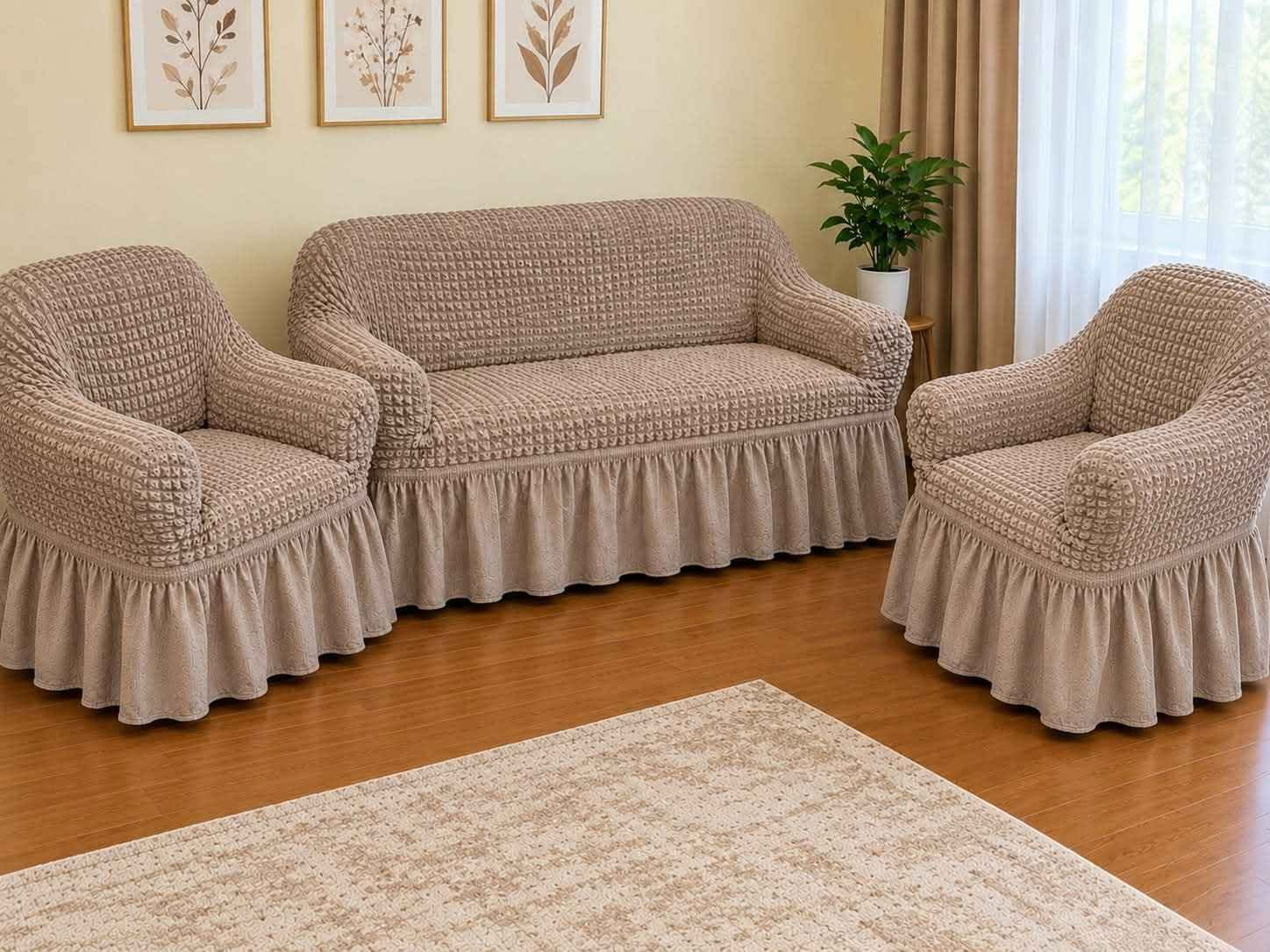 Fabric sofa covers, 3 pieces