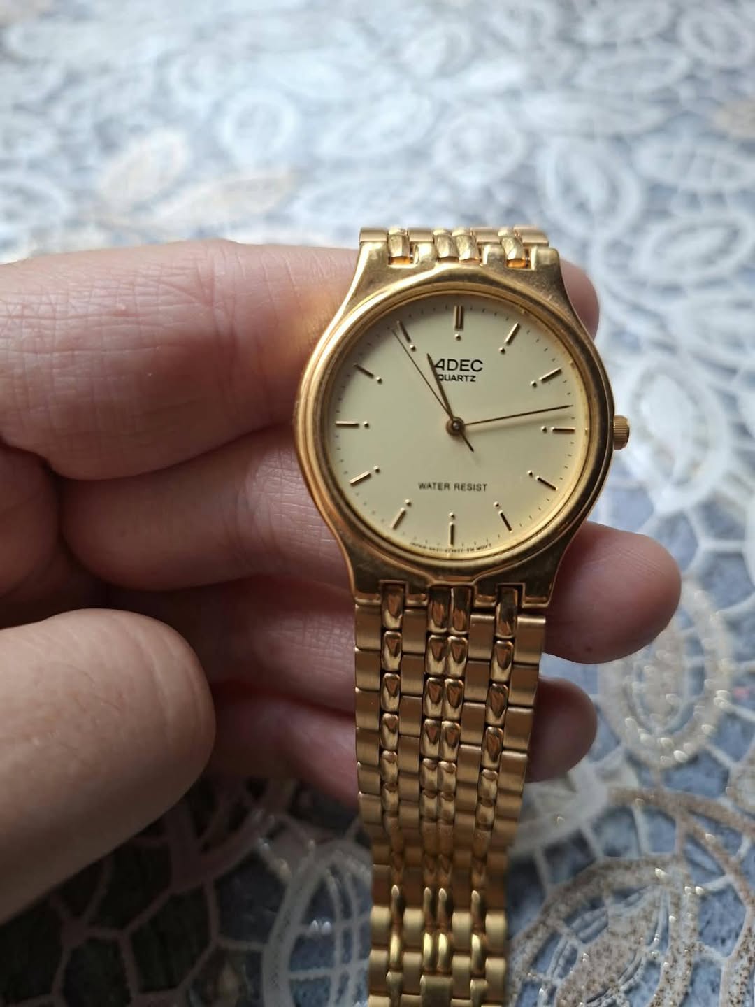 Adec gold-tone quartz wristwatch