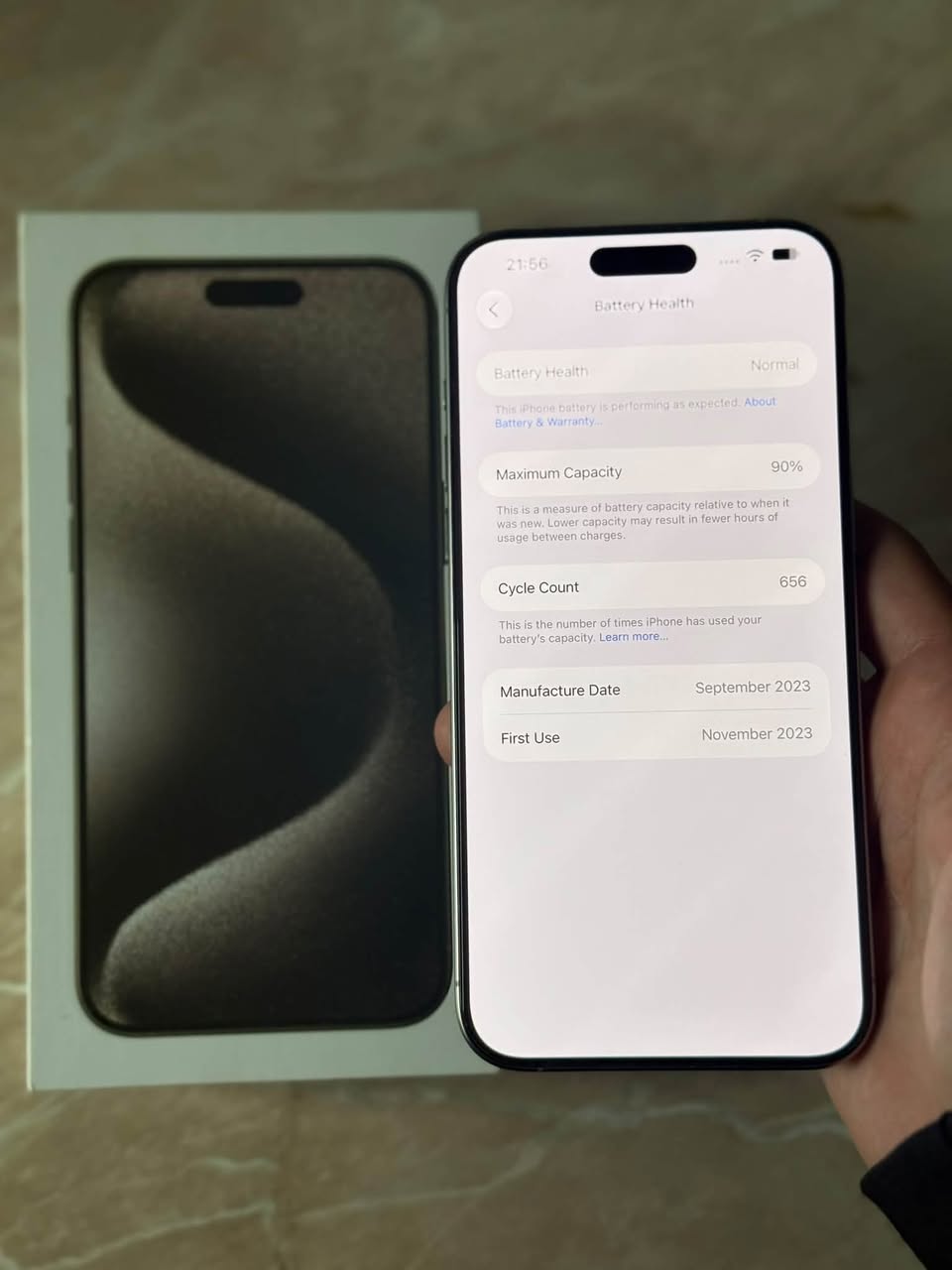 iPhone 15 Pro Max 90% battery health 256GB — $1,750