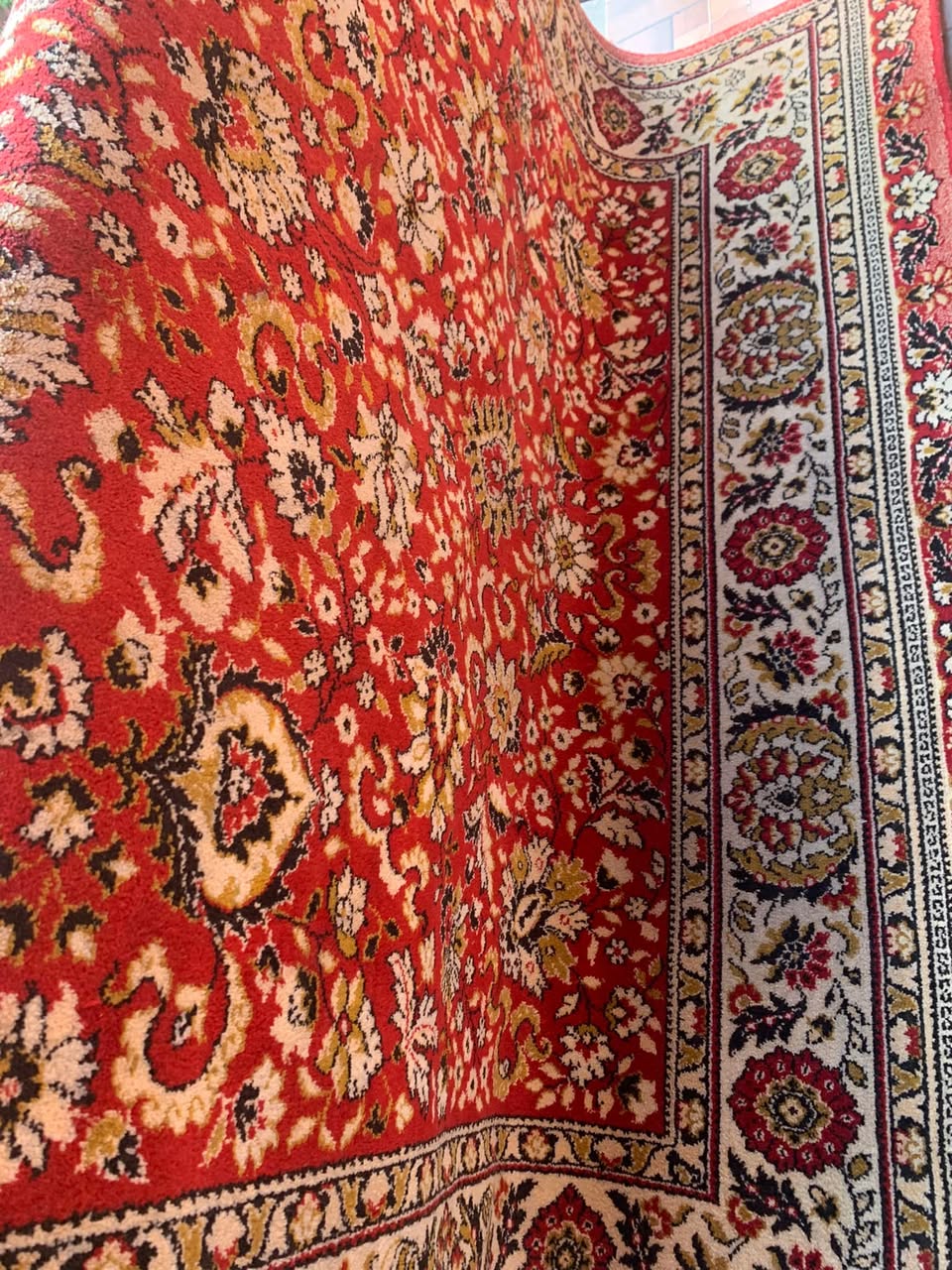 Red patterned carpet