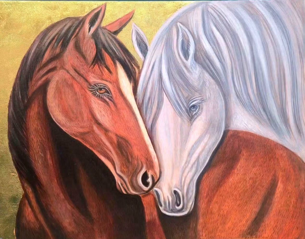 My artwork horses on canvas acrylic for sale
