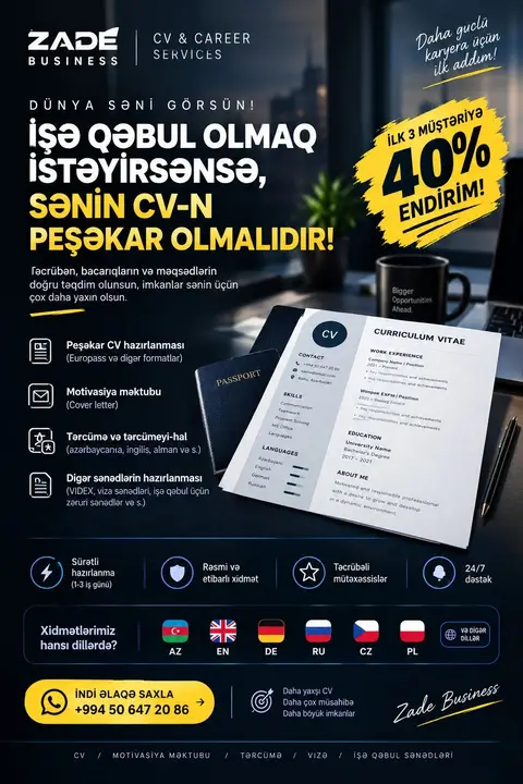 პროფესიონალური CV-ს შექმნა ბაქოში