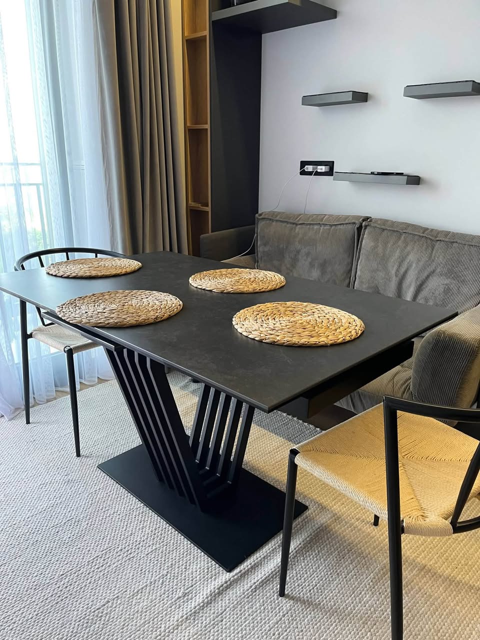 mutfak masası, cam seramik ve metal, self-servis - 650₾
