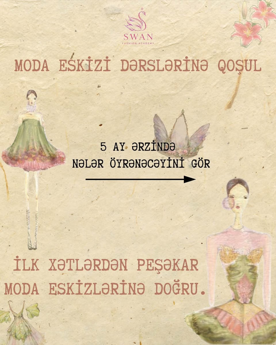 Moda eskizi dərsləri, tanışlıq dərsi pulsuz