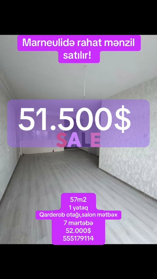 Marneulidə 1 yataqlı mənzil, 57m²