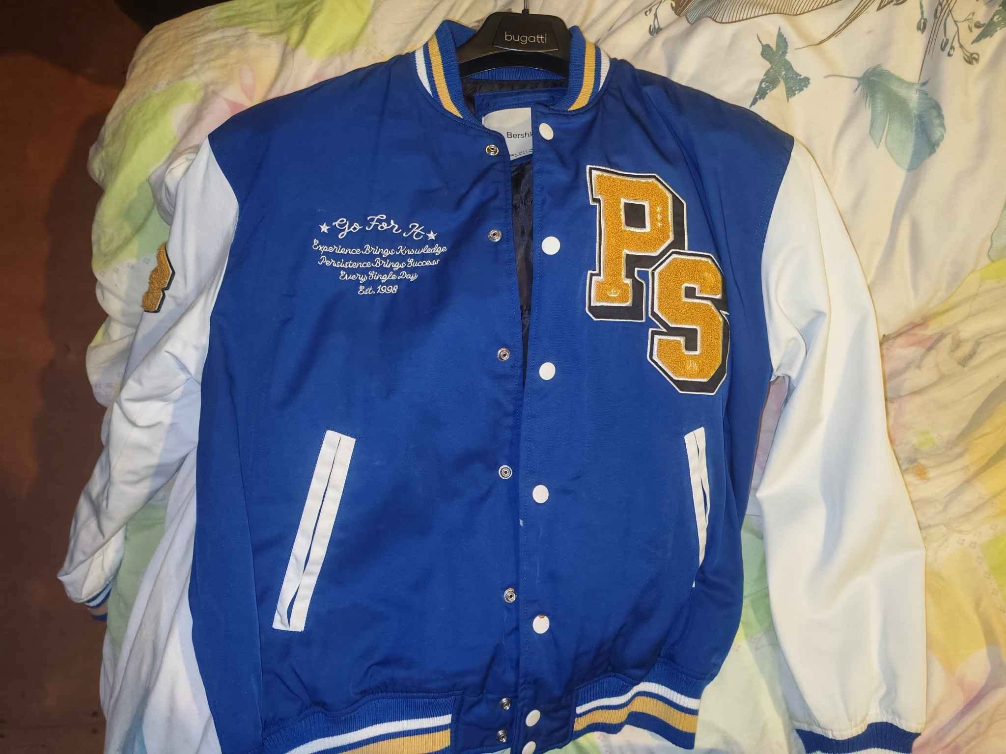 Bershka mavi varsity ceket