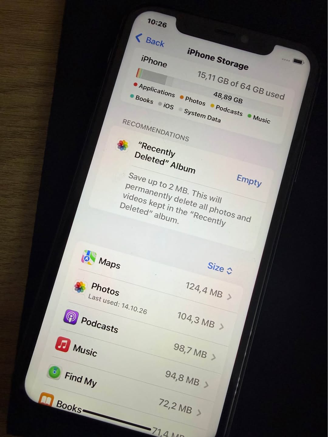 iPhone 64GB, 72% battery, Face ID replaced