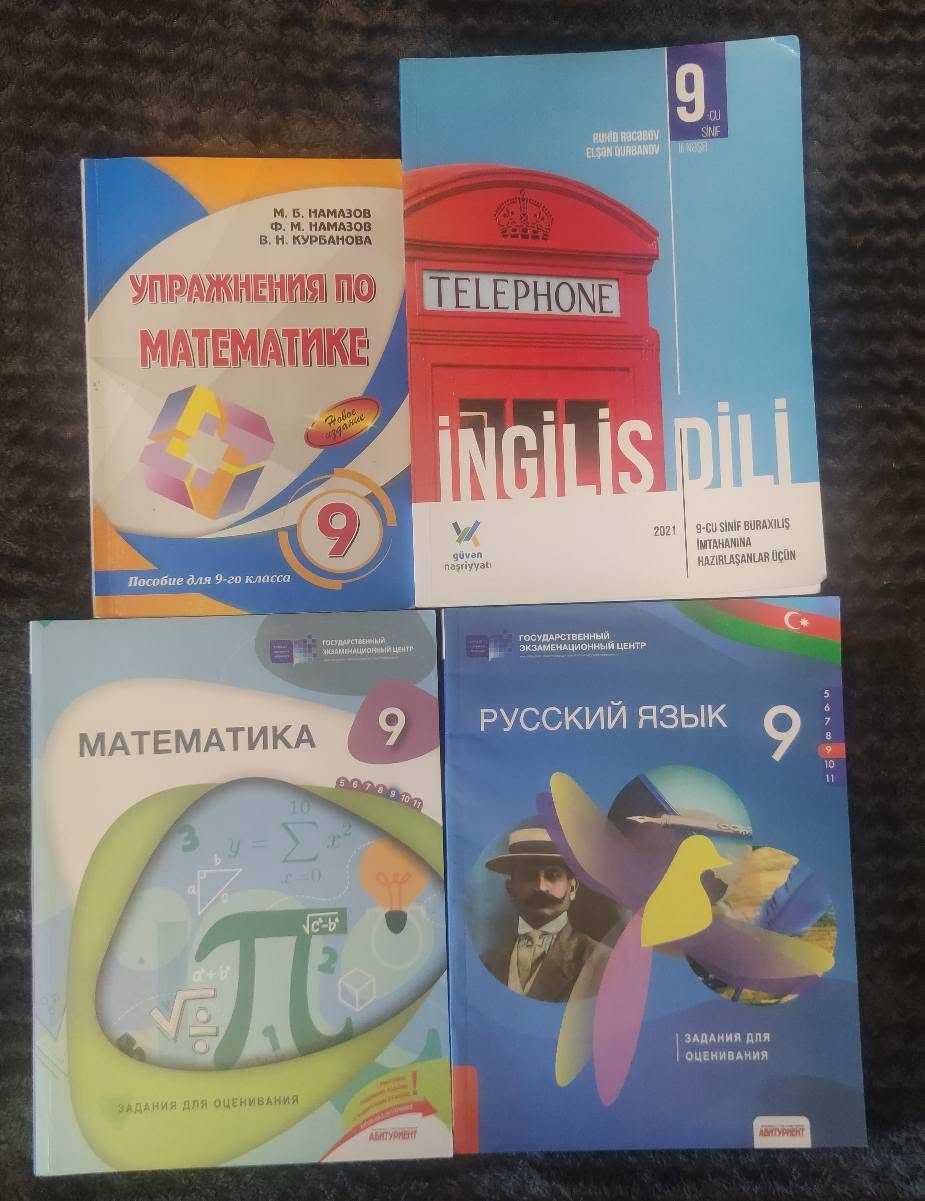 Tədris vəsaitləri, əksəriyyəti yeni, qiymətləri 4-5-6