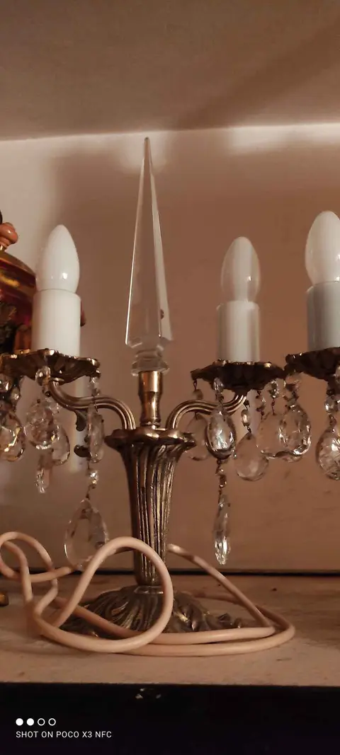 Antique crystal table lamp, 2 pcs