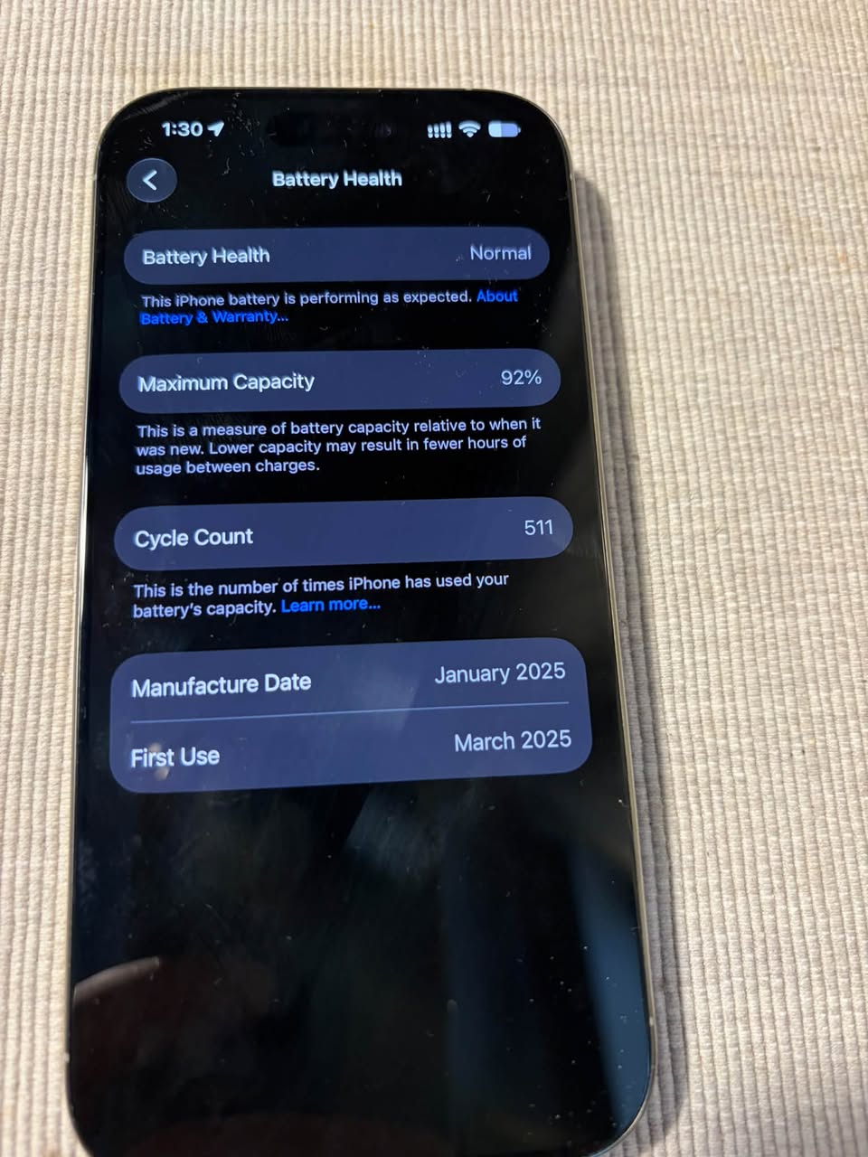 Iphone 16 pro screen is black here — 1,300₾