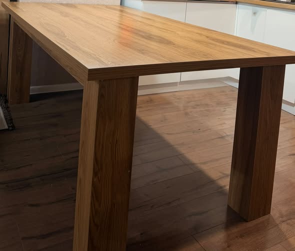 10-seat wooden dining table, 1 month old