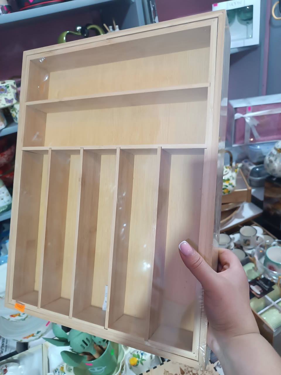 Düzenlenebilir bambu çekmece organize edici