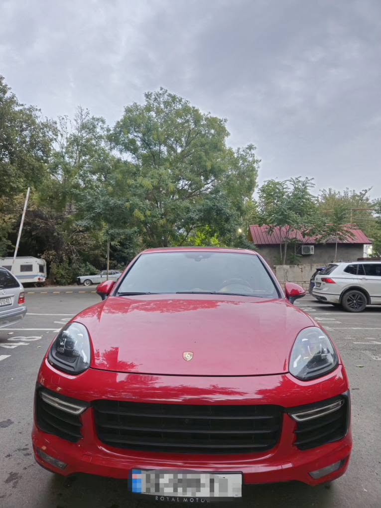 Porsche Cayenne SUV, red